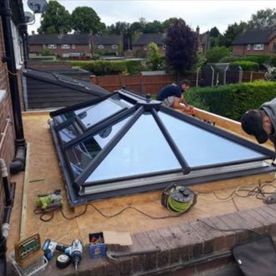 Skylight being installed